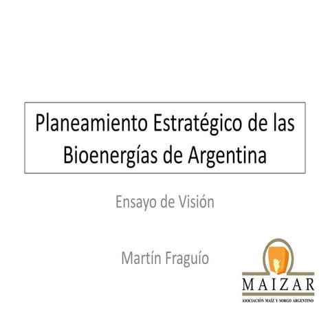 Maizar ub  estrategia bioenergia argentina vision m      fraguio 2014