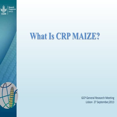 GRM 2013: What is CRP MAIZE?