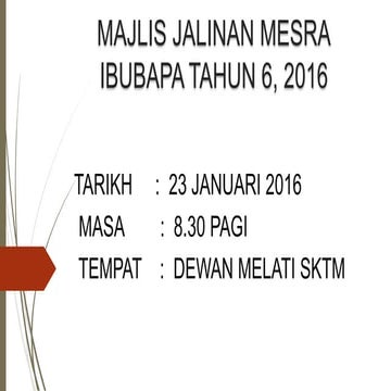 Majlis jalinan mesra Tahun 6 SK Taman Melati