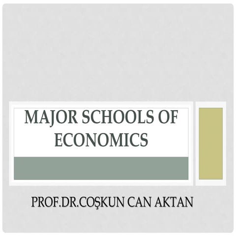 Major Schools Of Economics