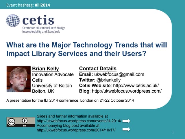 Major Technology Trends that will Impact Library Services?