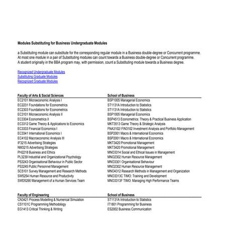 Major and minor substituting modules