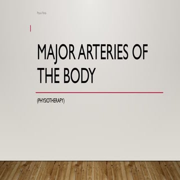 Major Arteries of the Body: A Comprehensive Guide for Physiotherapy Students