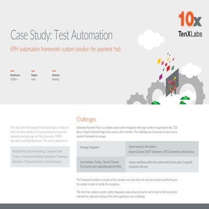 Major bank enterprise payment hub automation framework 