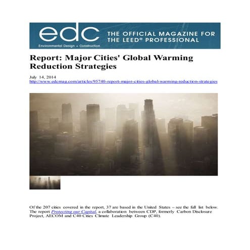 Major cities global warming