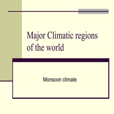 Major climatic regions of the world