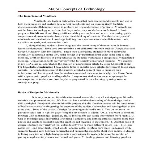 Major Concepts of Technology