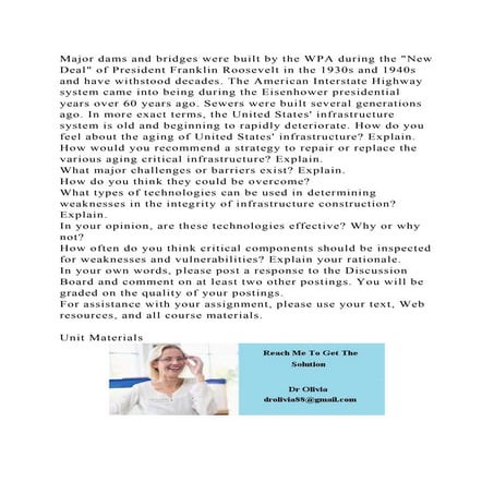 Major dams and bridges were built by the WPA during the New Deal o.docx