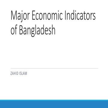 Major economic indicators of Banladesh in mid 2015