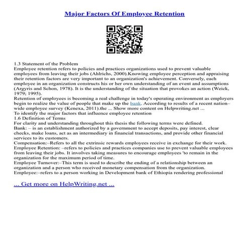 Major Factors Of Employee Retention