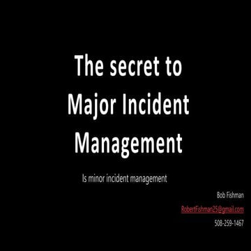 Major Incident - make your NOC Rock
