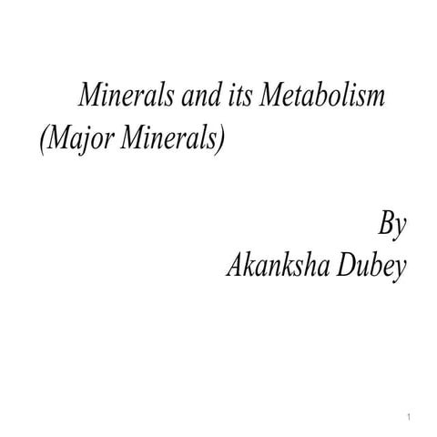 Major minerals