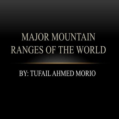 Major mountain ranges of the world