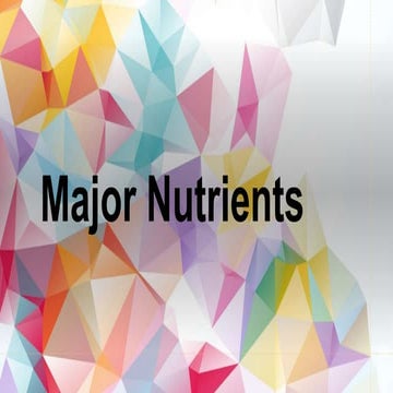 Major Nutrients