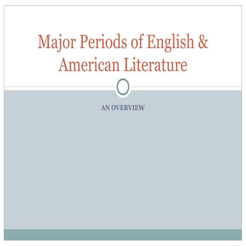 Major Periods in English and American Literature
