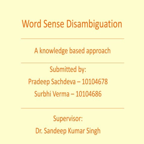 An Improved Approach to Word Sense Disambiguation