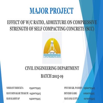 EFFECT OF W/C RATIO, ADMIXTURE, SIZE OF AGGREGATE ON COMPRESSIVE STRENGTH OF ...
