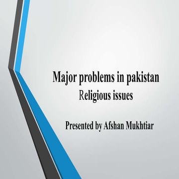 Major problems in pakistan