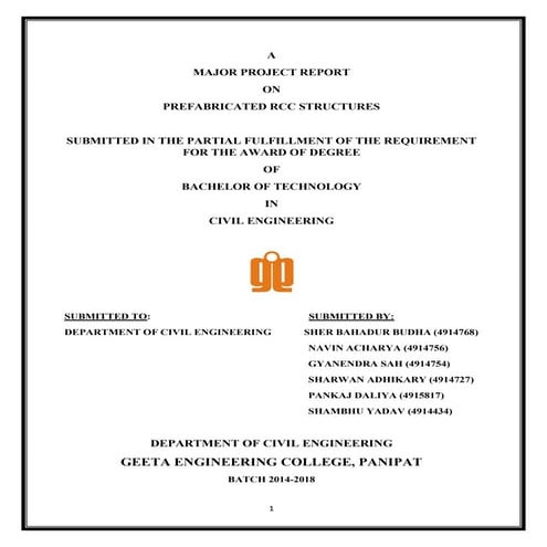 Reports on Precast System 