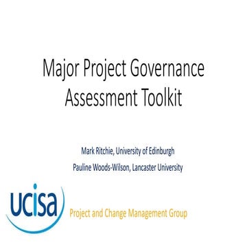UCISA Major Project Governance Assessment Toolkit