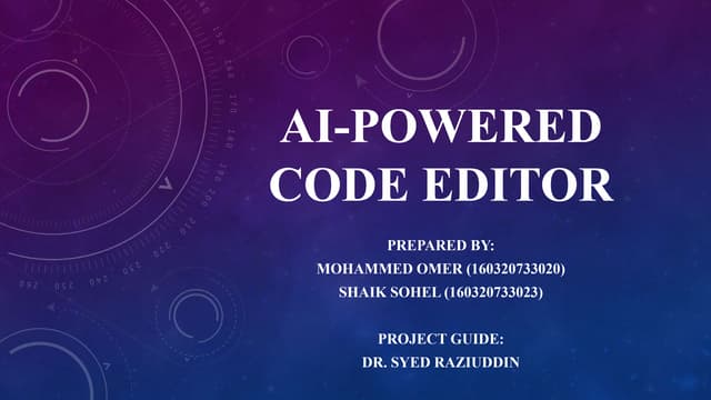 Implementation of an Artificial Intelligence Powered Code Editor