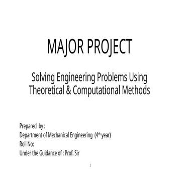 Solving Complex Engineering Problems Using Theoretical and ...