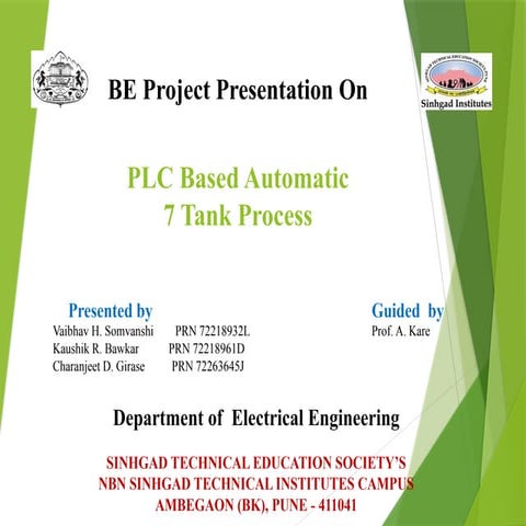 PLC Based Automatic 7 Tank Process for Powder Coating Pre-Treatment | PPTX