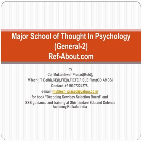 Major school of thought in psychology