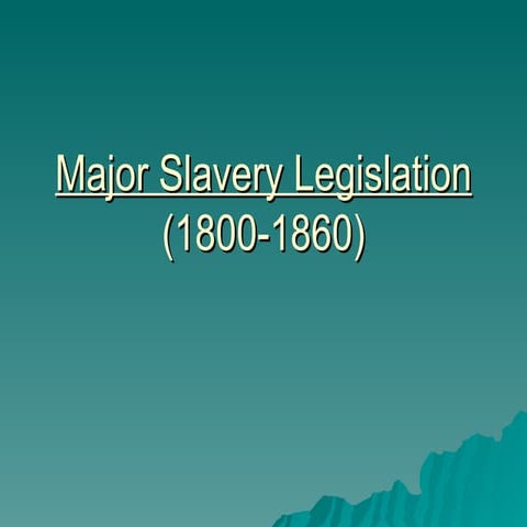 Major Slavery Legislation