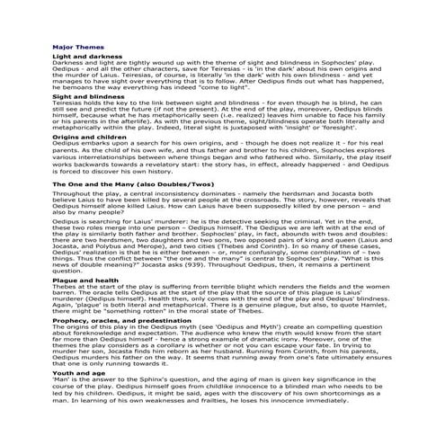 Major themes oedipus rex