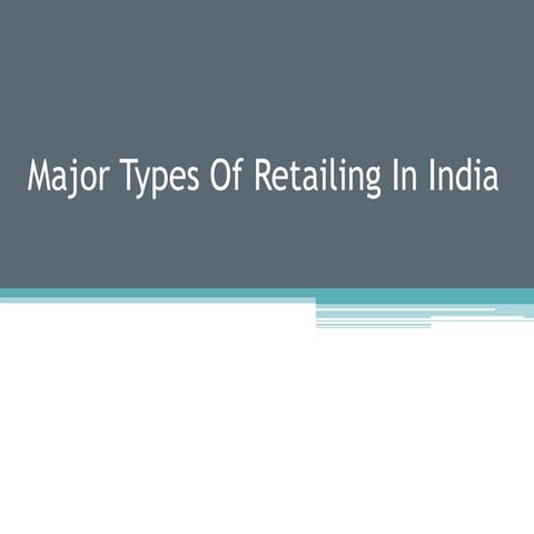 Types Of Retailing In India