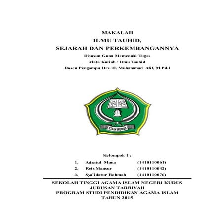 sejarah dan perkembangan ilmu tauhid