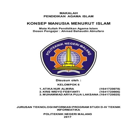 Makalah Konsep Manusia Menurut Islam