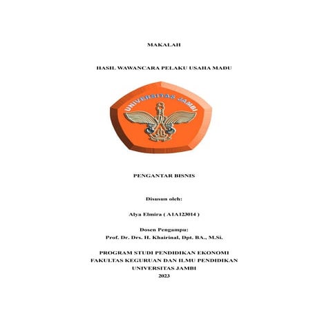 Contoh Tugas Bisnis Plan / Proposal PKM | PDF