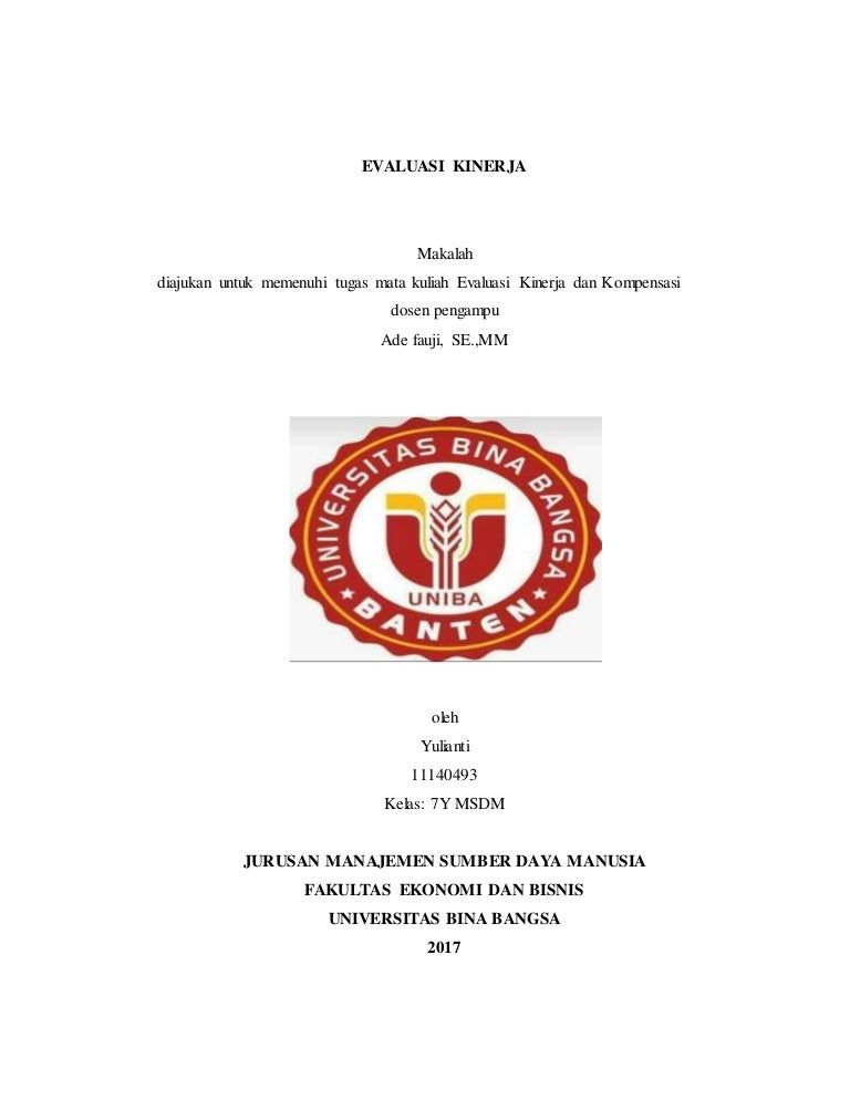 Makalah 1 Evaluasi Kinerja