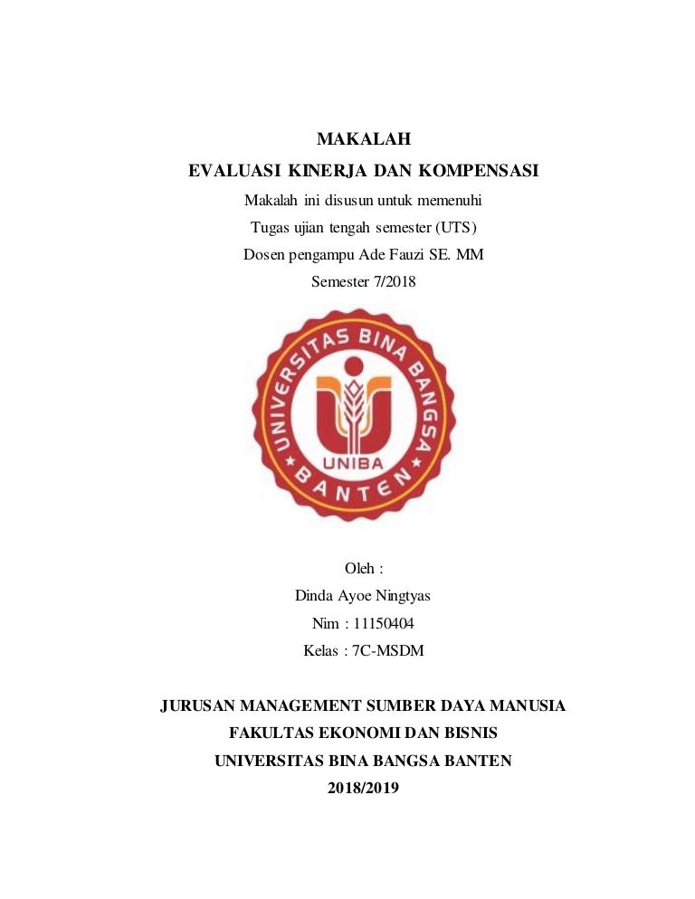 Makalah 1 Uts Dan Jawaban Uts Dinda Ayoe Ningtyas 11150404 7c Msdm
