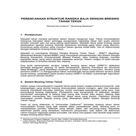 Makalah PERENCANAAN STRUKTUR RANGKA BAJA DENGAN BRESING TAHAN TEKUK