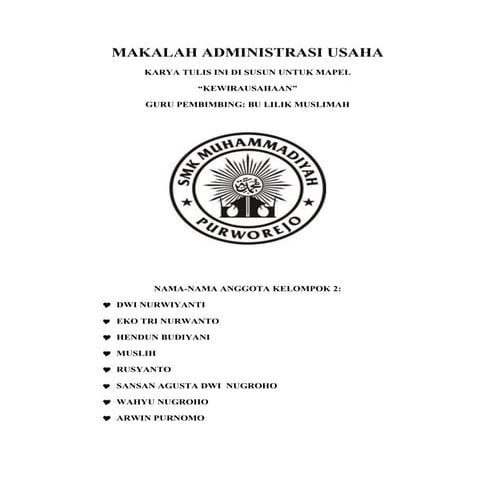 Makalah Administrasi Usaha