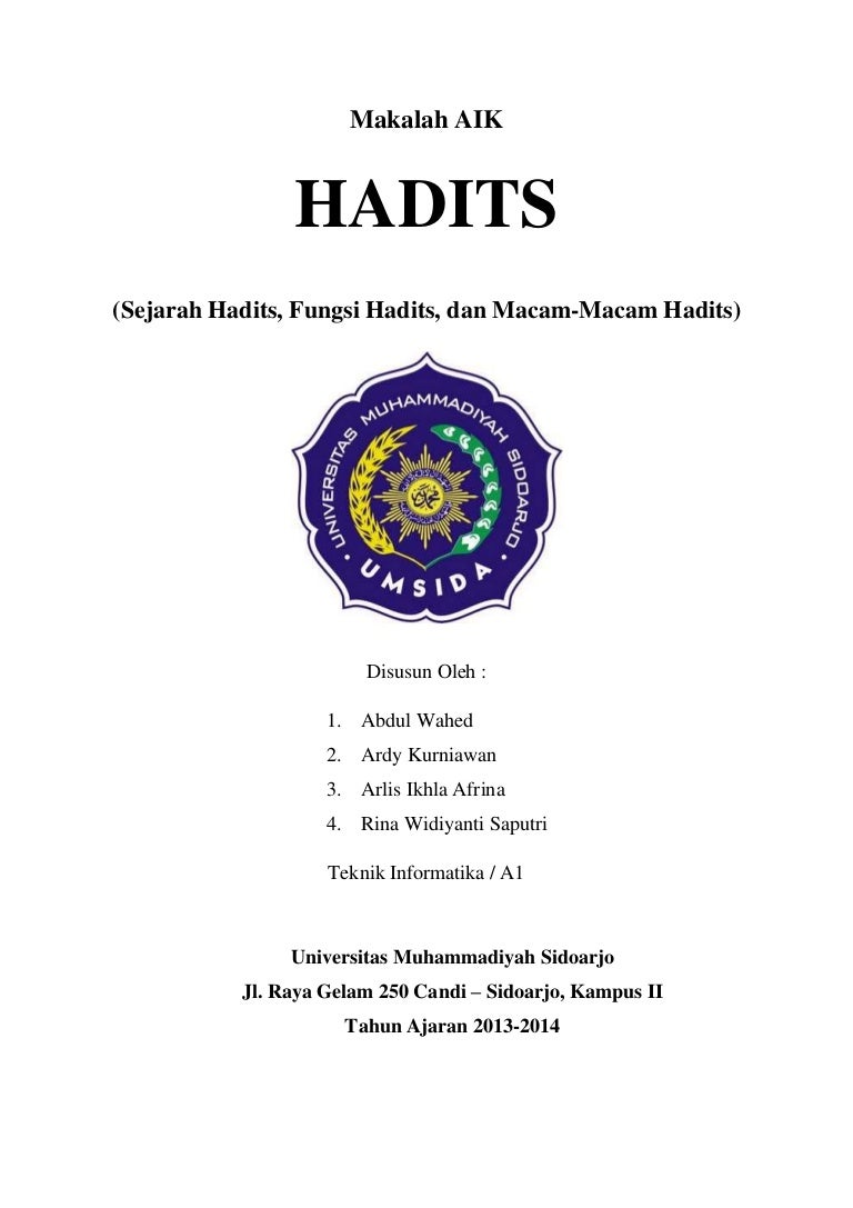 Contoh Makalah Hadits Tarbawi Tentang Ilmu Little Book - Riset