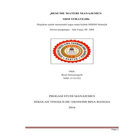 Makalah Resume Materi MSDM Stratejik.docx