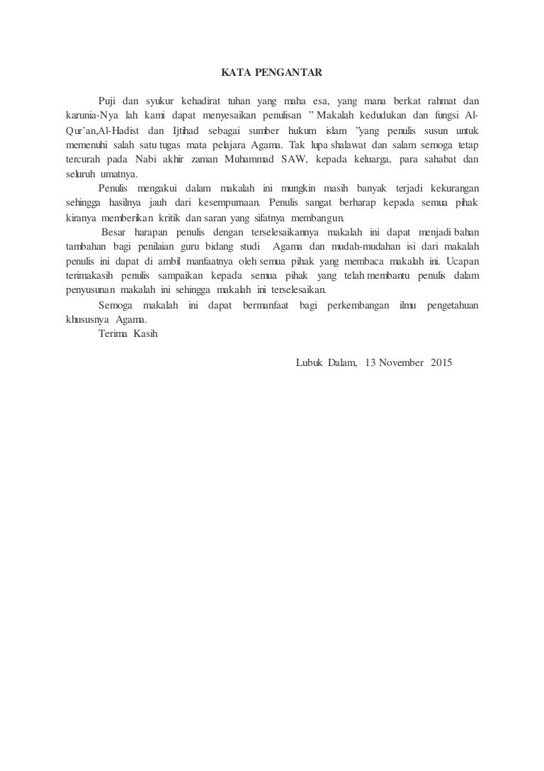 Makalah Alquran Hadist