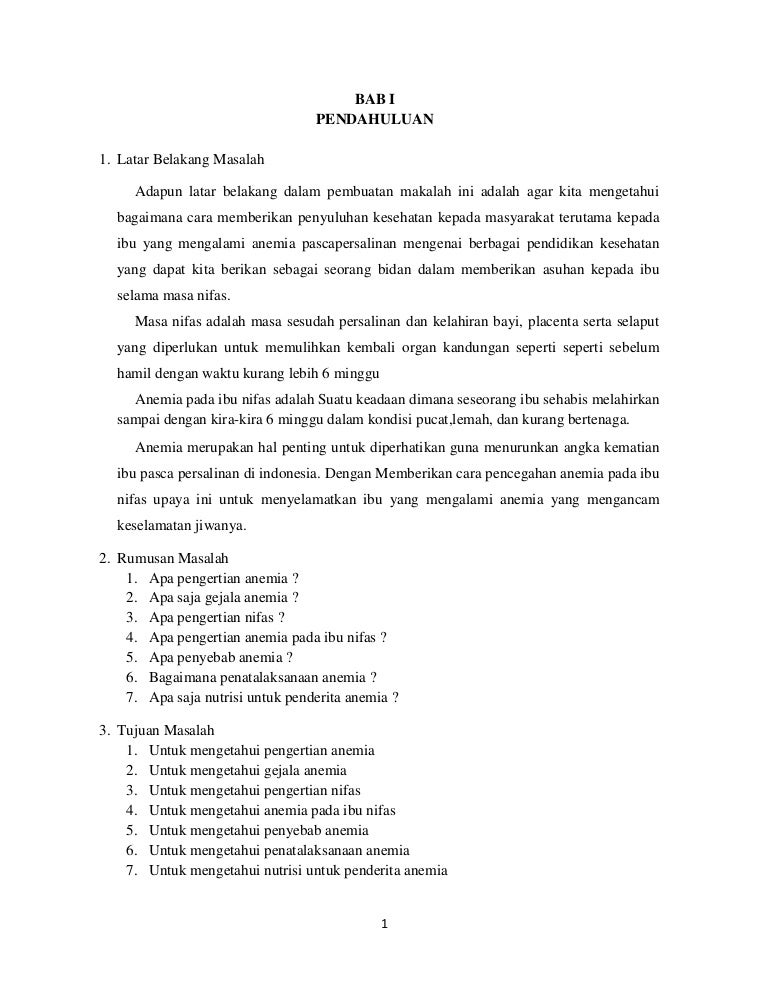 Anemia Pada Ibu Nifas