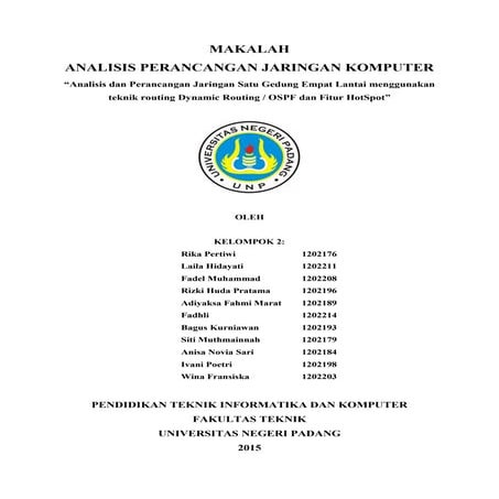 Analisis dan Perancangan Jaringan Satu Gedung Empat Lantai menggunakan  tekni...