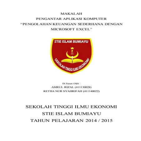 PENGOLAHAN KEUANGAN SEDERHANA DENGAN MICROSOFT EXCEL