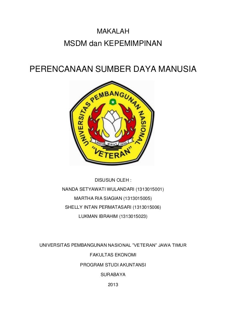 Makalah Perencanaan Sumber Daya Manusia