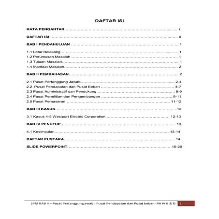 Makalah Bab 4 -pusat pertanggungjawab;pusat pendapatan dan beban