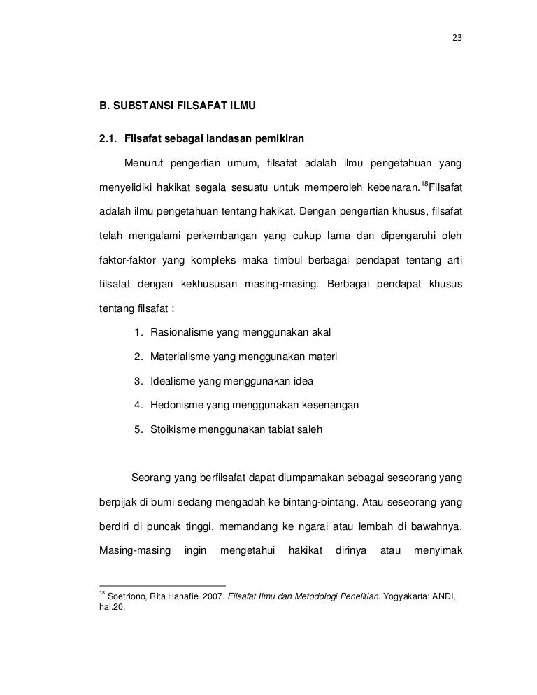 Makalah Substansi Filsafat Ilmu