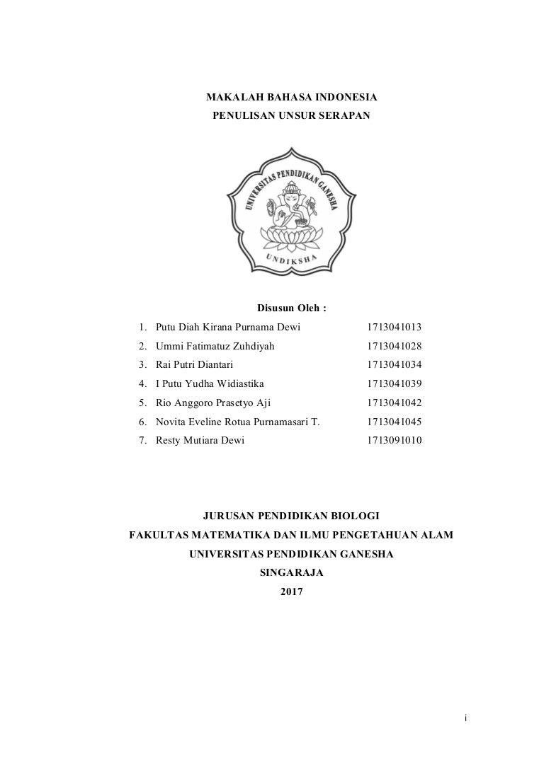 Penulisan Unsur Serapan