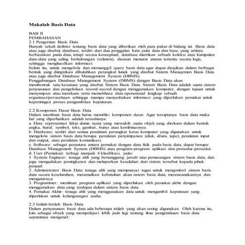 Makalah basis data