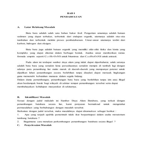 Makalah batu bara umk cabang raha